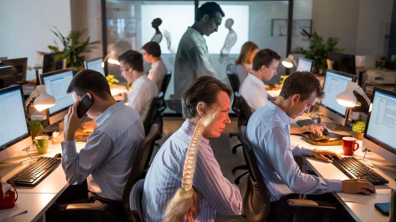 Jak większość ludzi siada przy biurku w pozycji która niszczy kręgosłup latami