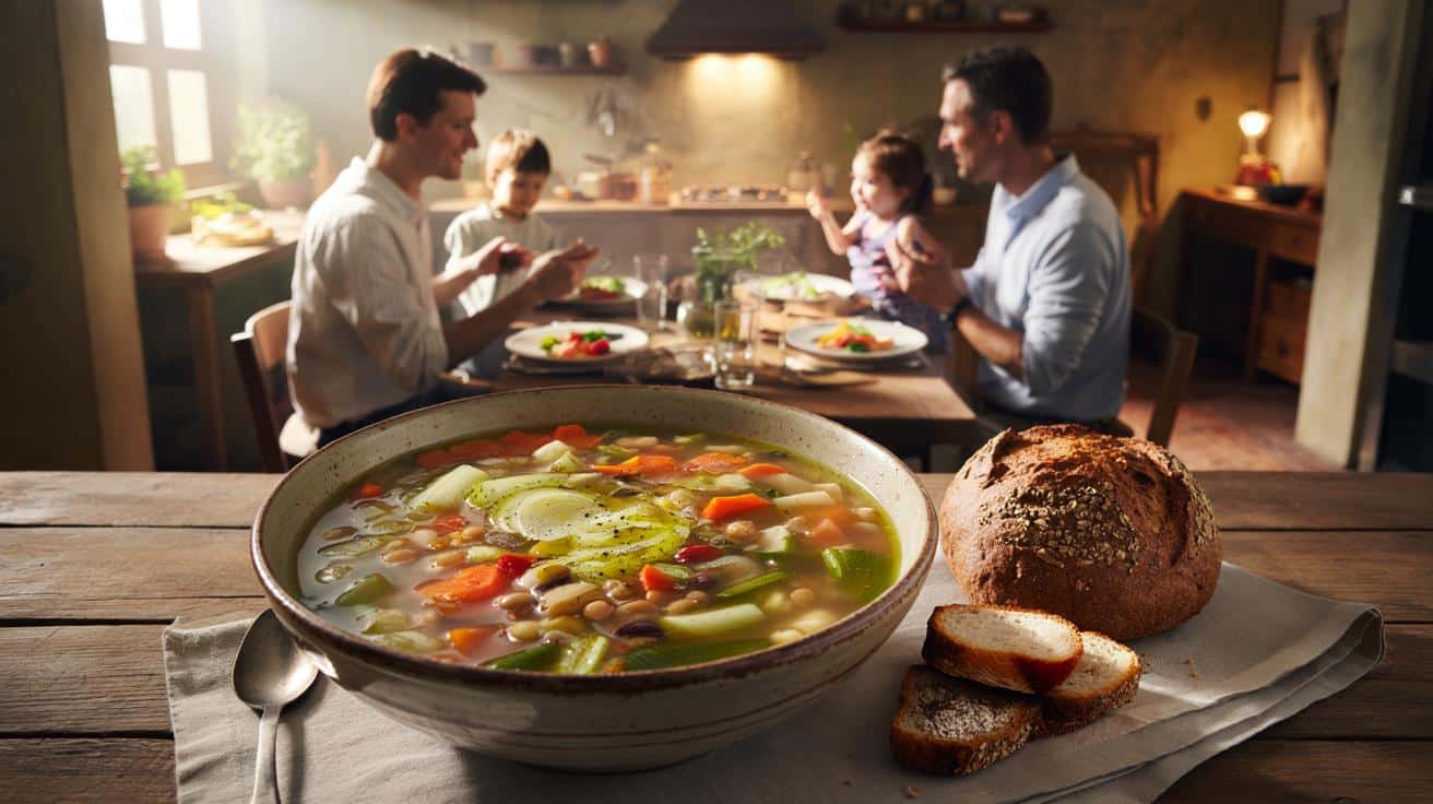 Jak Włosi jedzą kolację, żeby chudnąć: ciepła zupa i pełnoziarnisty chleb