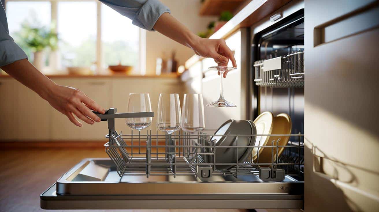 Jak wstawić wysokie kieliszki do zmywarki? Prosty trik z górnym koszem