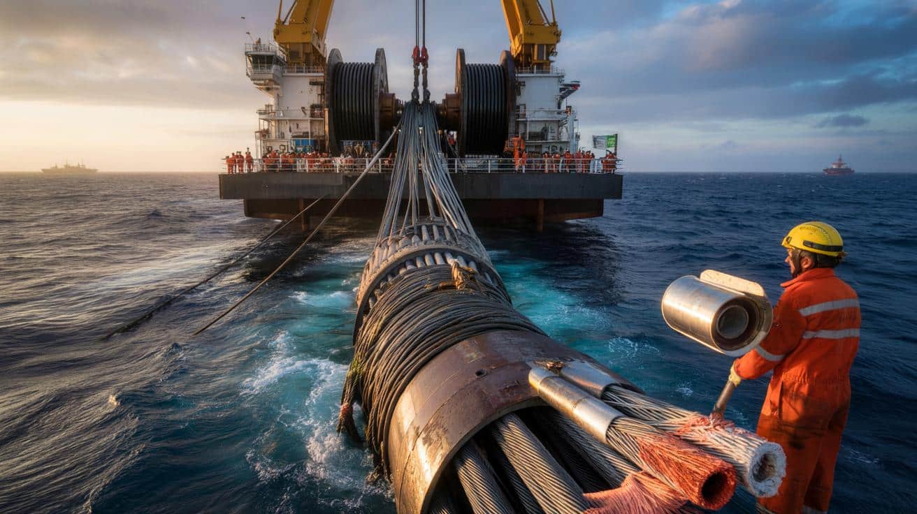 Jak wyciąga się z oceanu pierwszy światłowodowy kabel przez Atlantyk