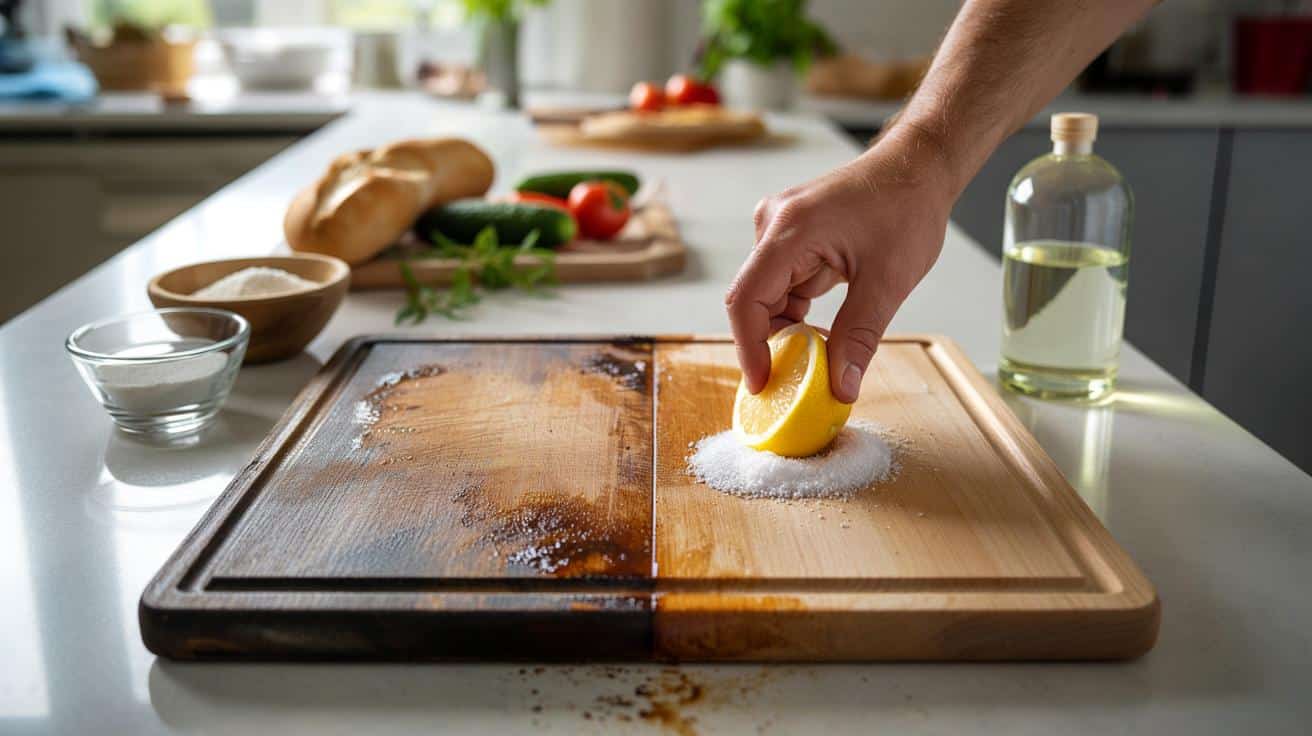Jak wyczyścić drewnianą deskę kuchenną gdy zaczyna ciemnieć i cuchnąć