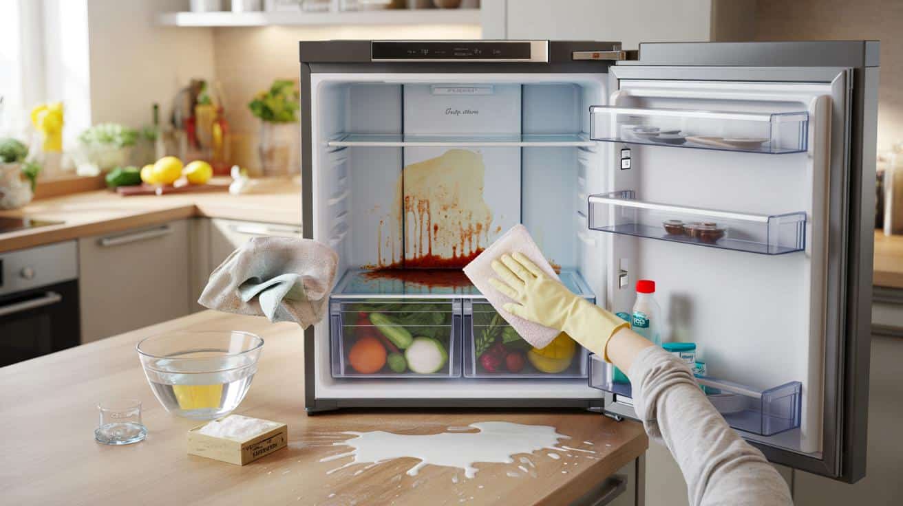 Jak wyczyścić lodówkę po rozlanym jedzeniu bez pozostawiania zapachu