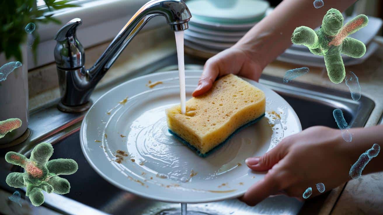 Jak zła technika mycia naczyń sprawia że bakterie pozostają na talerzach