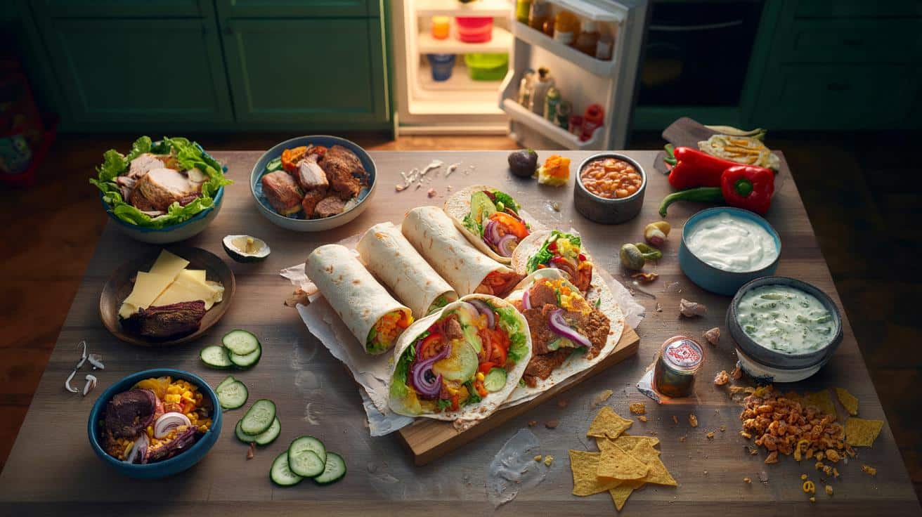 Jak zrobić pyszne wrapy z resztek mięsa i warzyw z lodówki w dziesięć minut