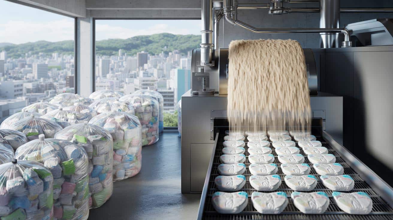 Japon tonie w zużytych pieluchach. Teraz chce zamieniać je w nowe