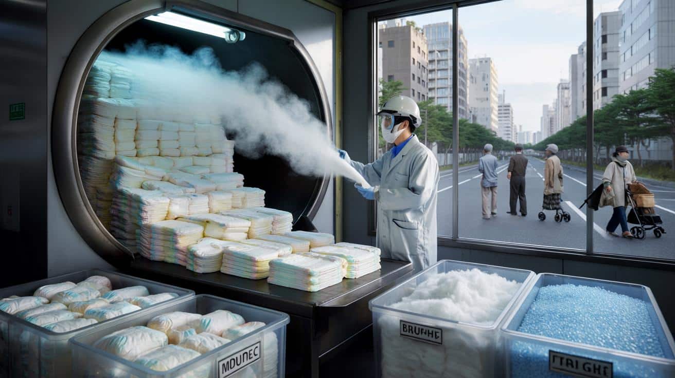 Japonia tonie w zużytych pieluchach. Teraz chce zrobić z nich nowe