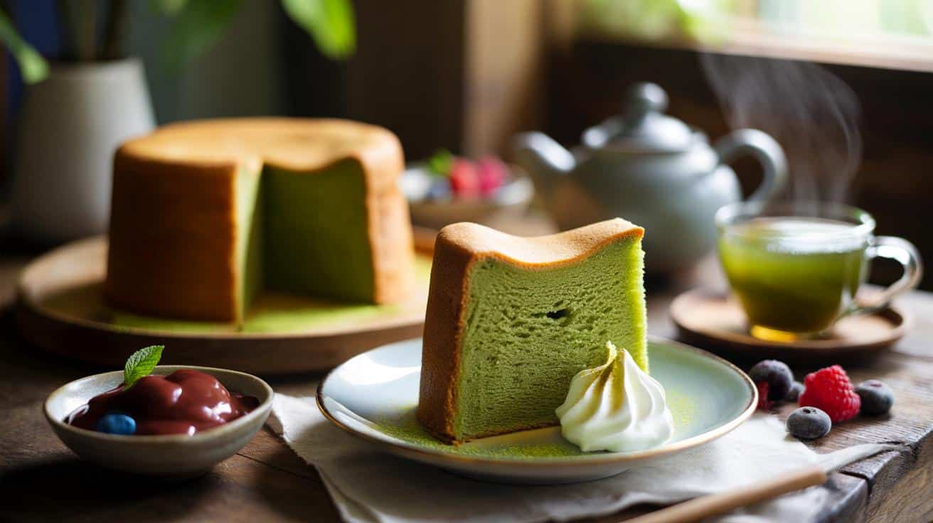 Japoński biszkopt matcha: ultralekki, puszysty hit do popołudniowej herbaty