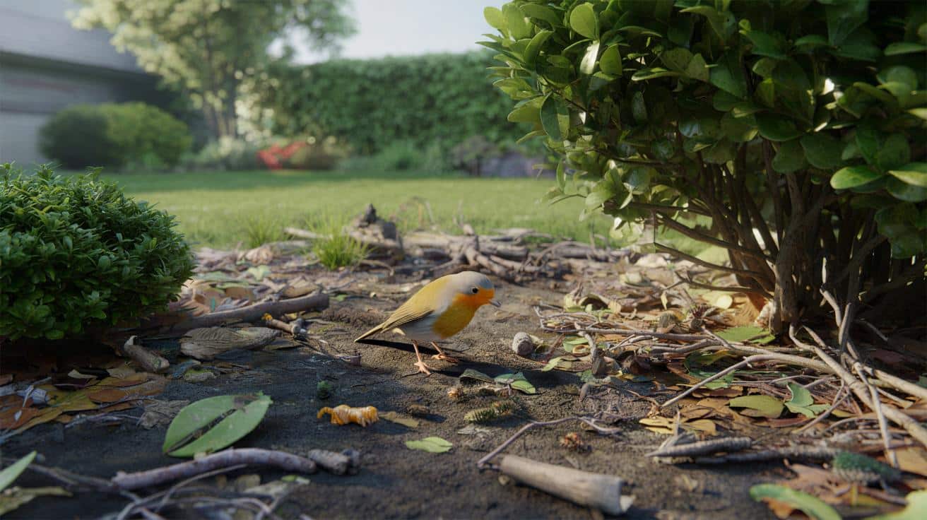 Jeden prosty trik pod krzewami, który ściągnie rudzika do ogrodu