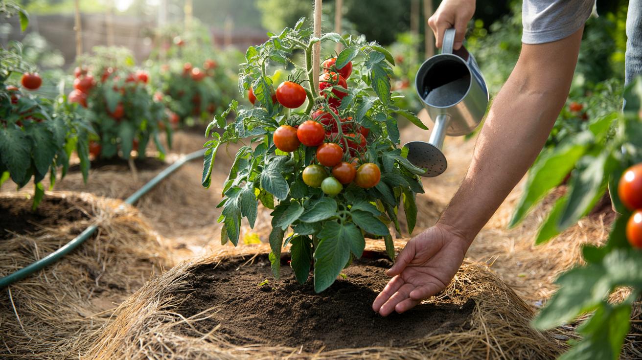 Jeden prosty zabieg przed podlewaniem sprawi, że pomidory będą zdrowsze