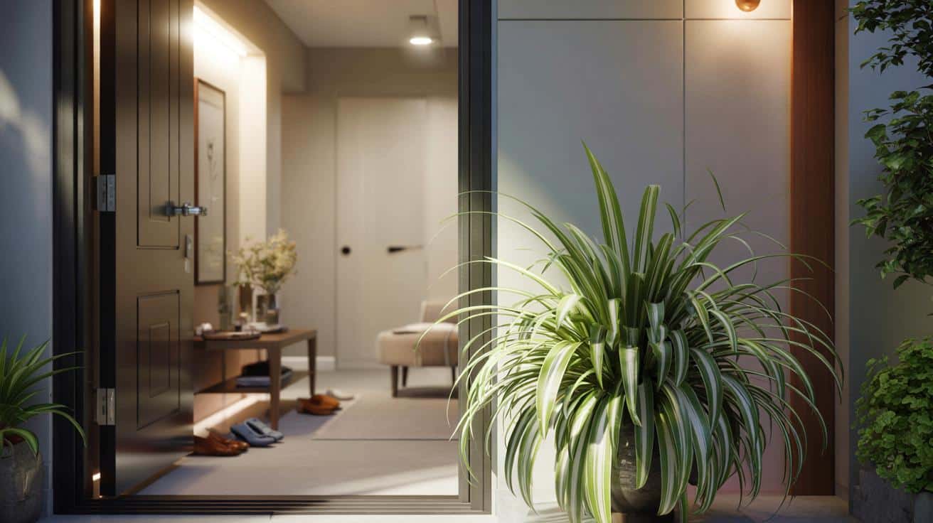 Jedna roślina przy drzwiach zamiast kwiatów i kaktusów. Według Feng Shui przyciąga szczęście