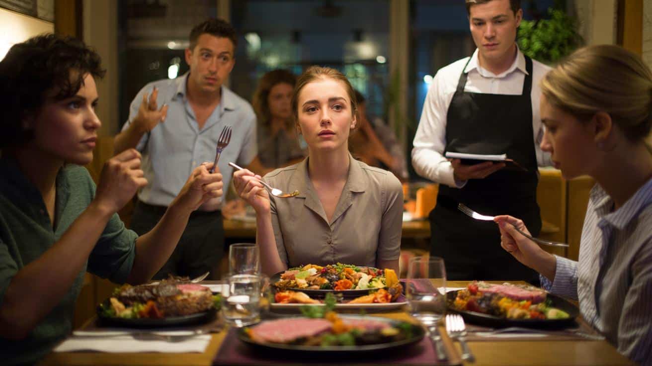 Jedno zdanie przy stoliku. Wegetarianka mówi „dość” i w restauracji zapada cisza