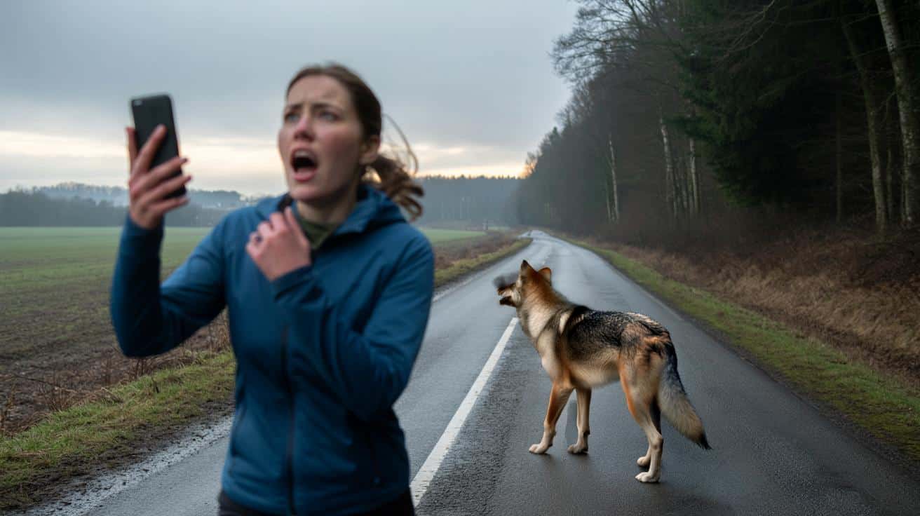 Joggerka myśli, że widzi psa. Kilka sekund później krzyczy z przerażenia