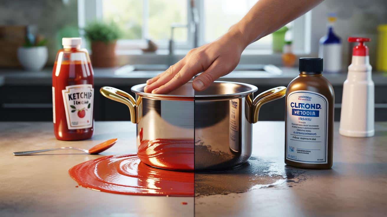 Ketchup z lodówki czyści metal lepiej niż drogi środek z drogerii