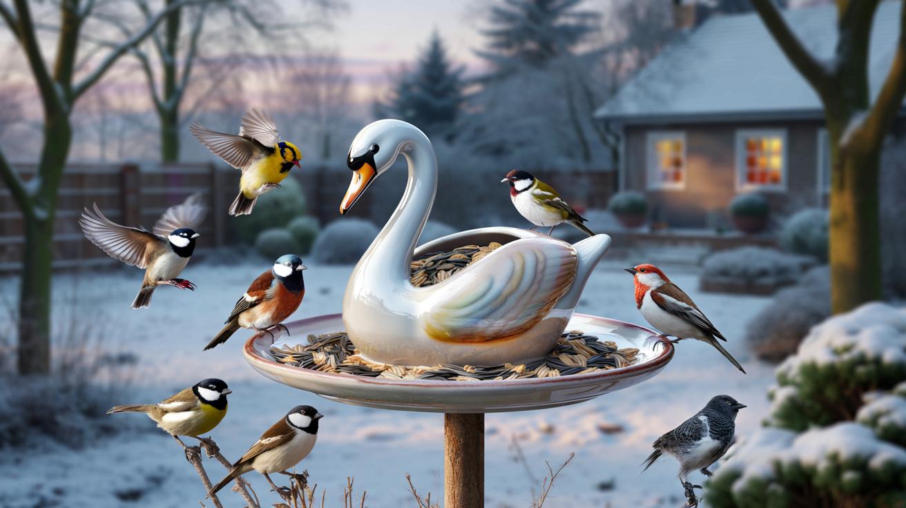 Kiczowaty łabędź z lumpeksu? Zrób z niego karmnik, który uratuje ptaki zimą