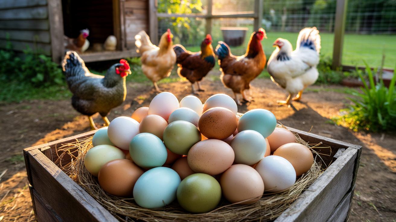 Kolorowe jajka w przydomowym kurniku: jakie rasy kur dają niebieskie, zielone i różowe skorupki