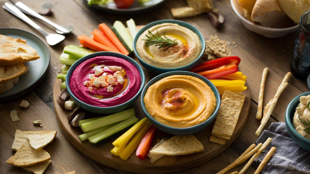 Kolorowy hummus na imprezę: trzy proste przepisy krok po kroku