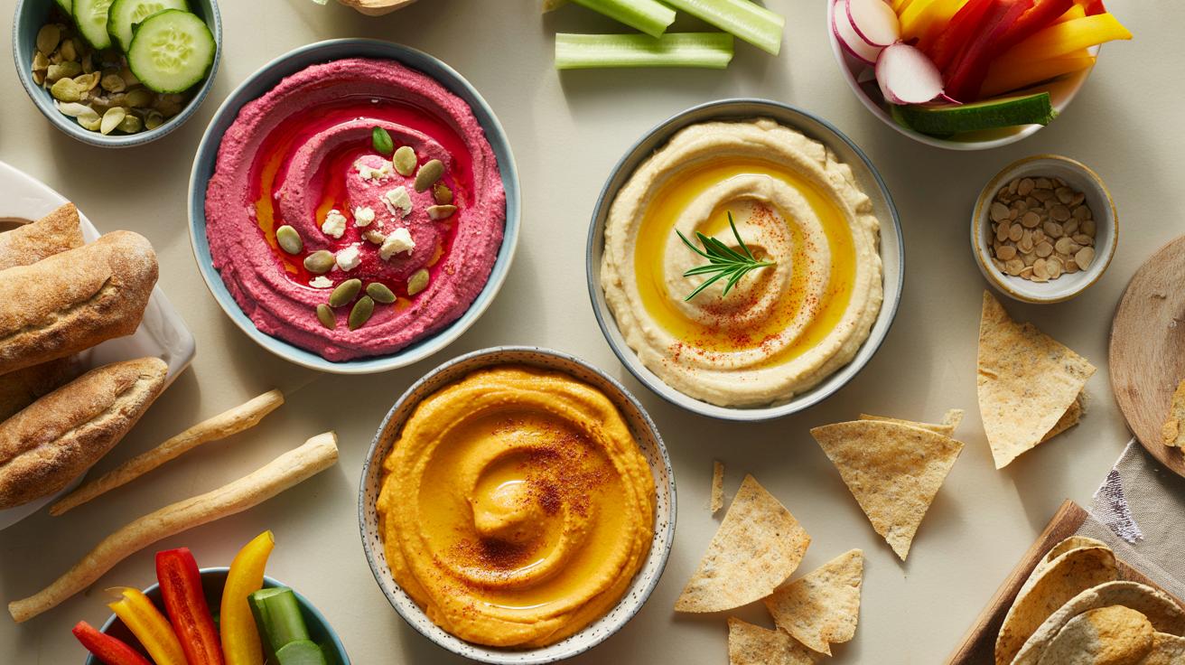 Kolorowy hummus na imprezę: trzy proste pasty z warzyw, które robią efekt „wow”