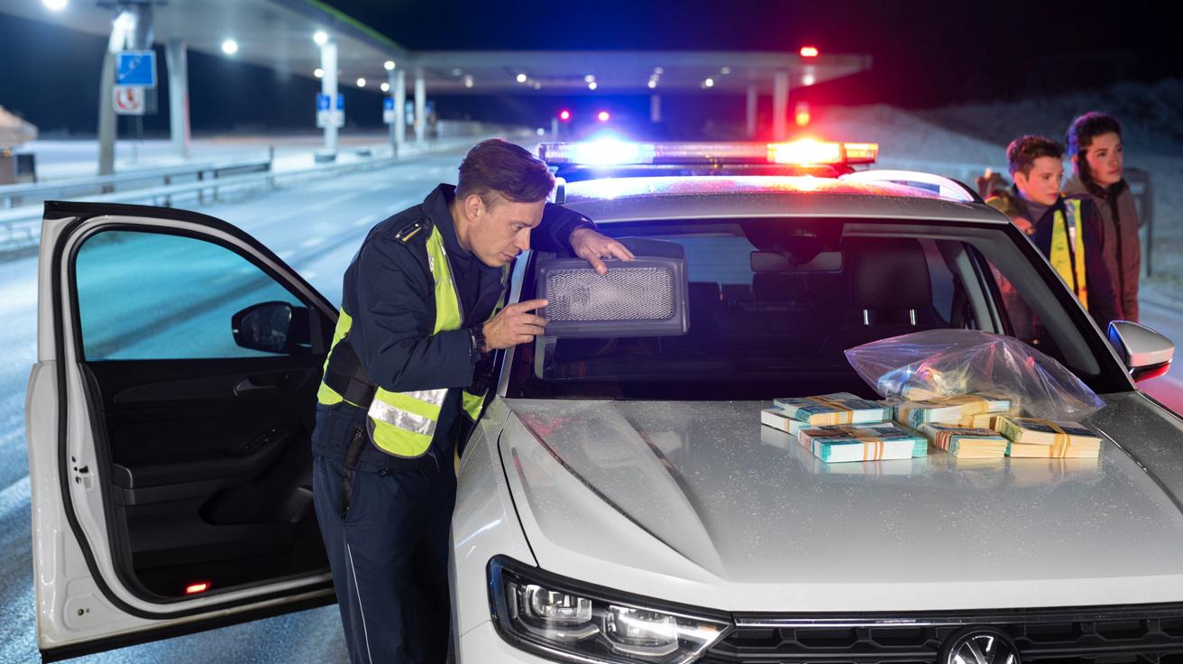 Kontrola na autostradzie i 110 tys. euro ukryte w nawiewie auta