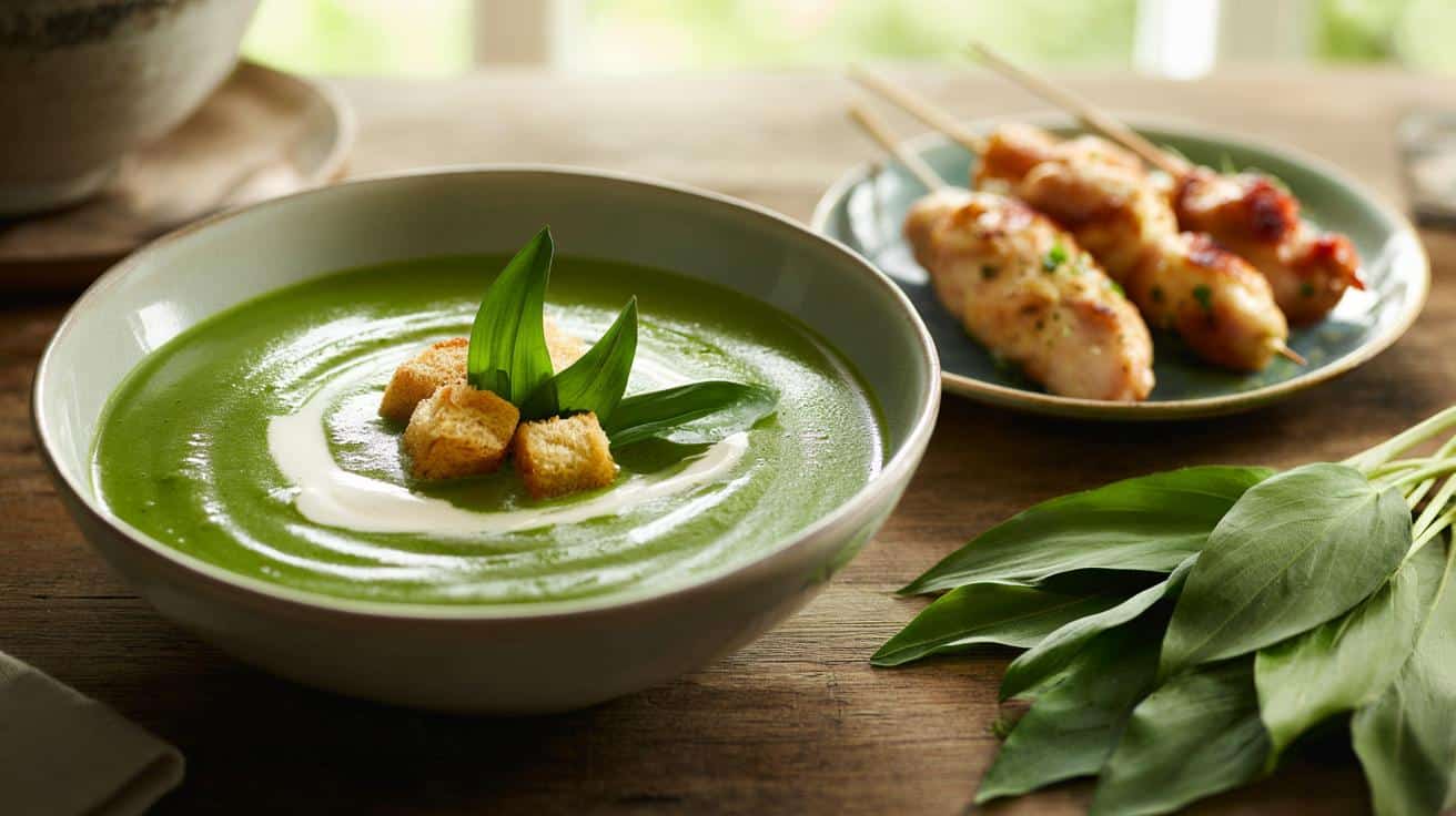 Kremowa zupa z czosnku niedźwiedziego, którą zrobisz w 45 minut