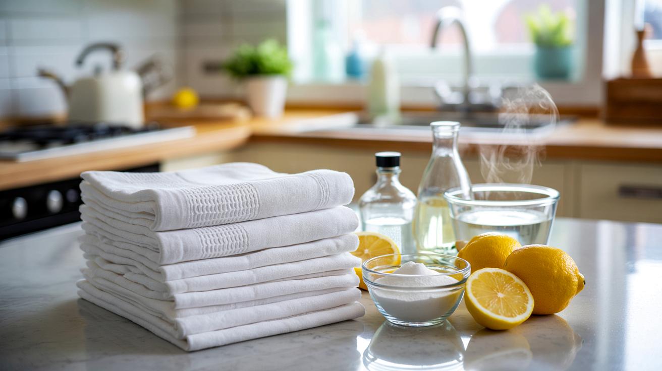 Kuchenne ściereczki znowu jak nowe: domowe sposoby na wybielenie