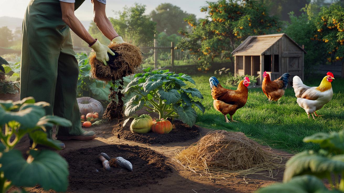 Kura zamiast worka z nawozem: prosty trik na mocniejszy ogród