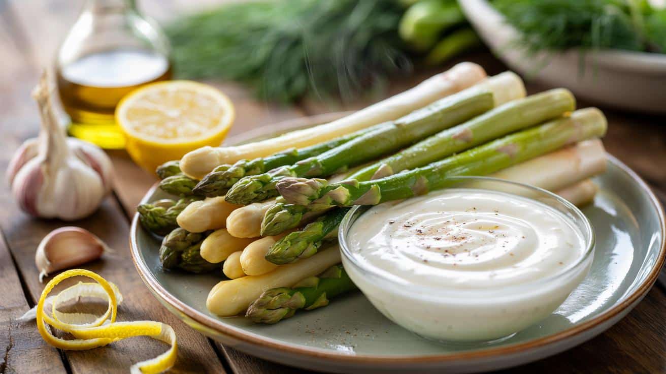 Lekka sos jogurtowo‑cytrynowy do szparagów gotowy w 2 minuty