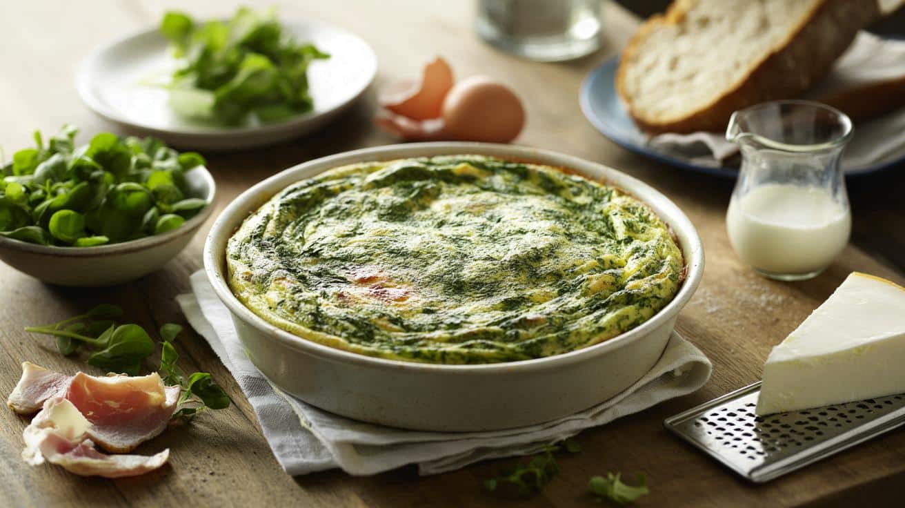 Lekki flan z rukwi wodnej: tani obiad pełen smaku i koloru