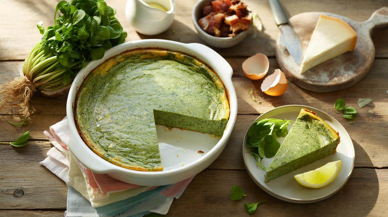 Lekki i tani flan z rukwi wodnej: sprytny przepis na wiosenny obiad