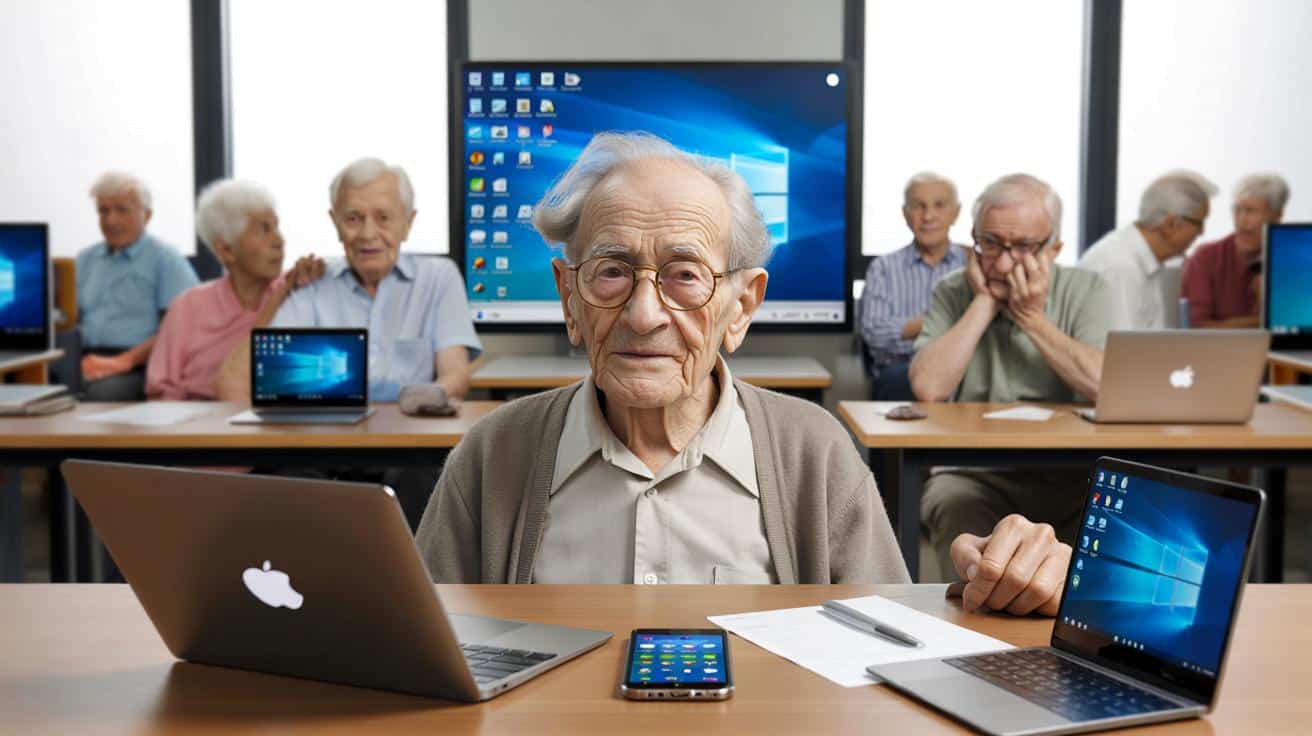 102-letni nauczyciel od Windowsa i smartfonów. Emeryci ustawiają się w kolejce