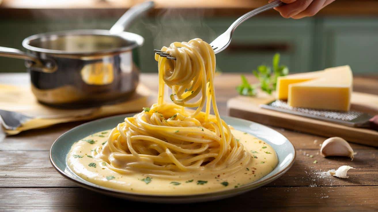 Makaron w błyskawicznym sosie serowym: kremowy obiad w 20 minut