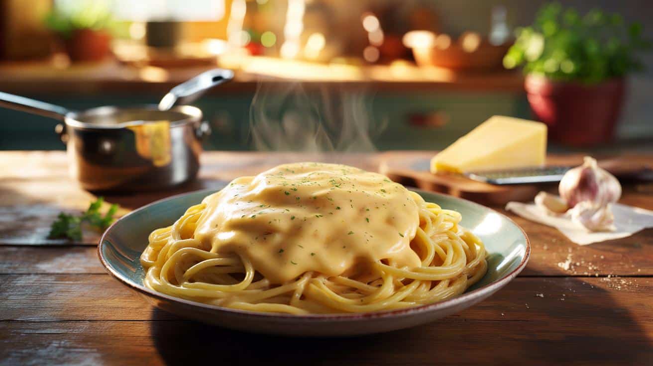 Makaron w ekspresowym sosie serowym: kremowy obiad w 20 minut