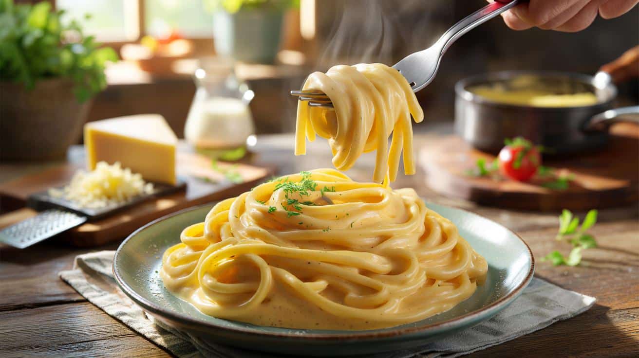 Makaron w superkremowym sosie serowym: prosty patent na hit obiadu