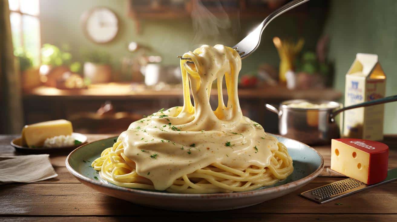 Makaron w superkremowym sosie serowym w 15 minut. Idealny po pracy
