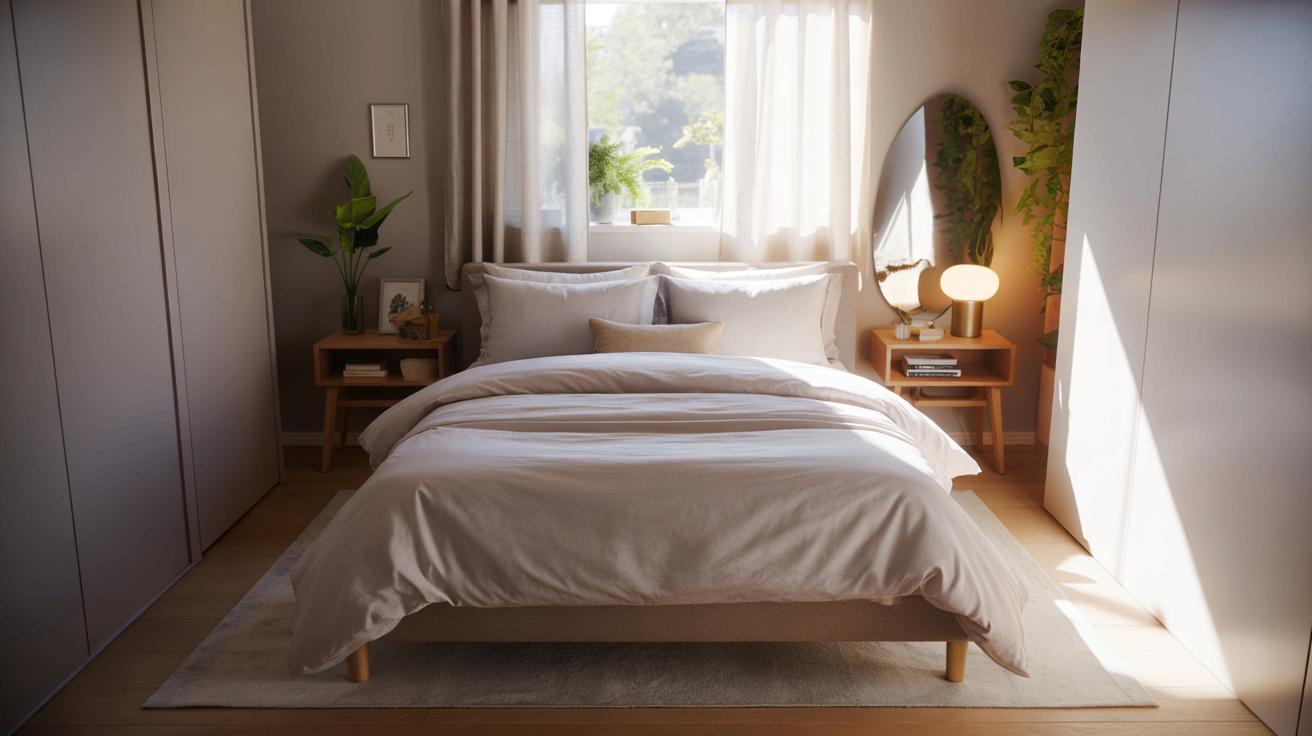 Mała sypialnia nagle zrobiła się większa. Wystarczyła ta zmiana pościeli