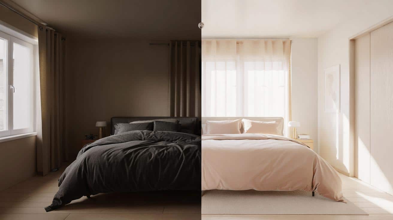 Mała sypialnia, wielka zmiana: jeden kolor pościeli zrobił całą robotę