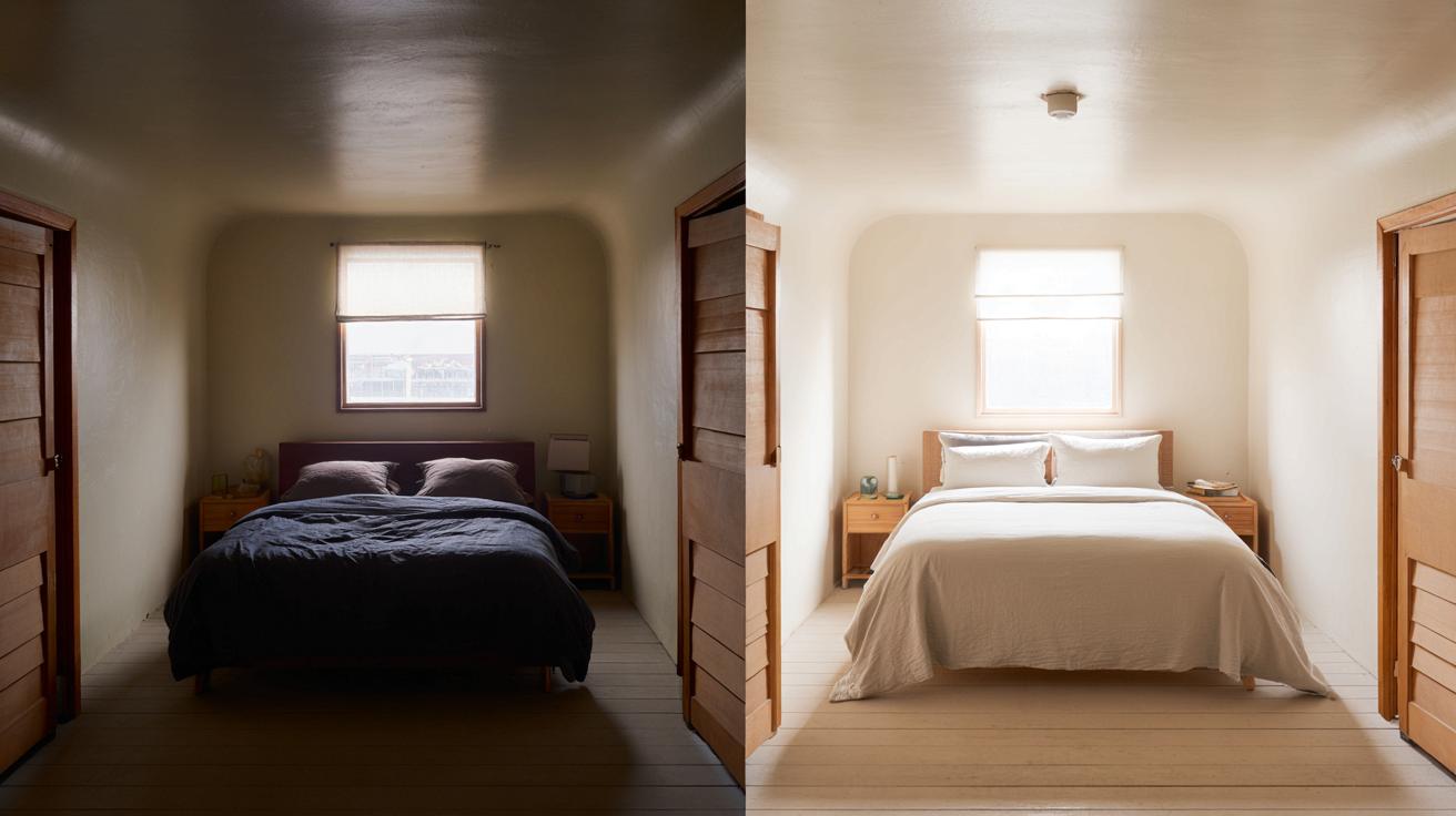 Mała sypialnia wyglądała jak klitka. Zmieniłam tylko kolor pościeli