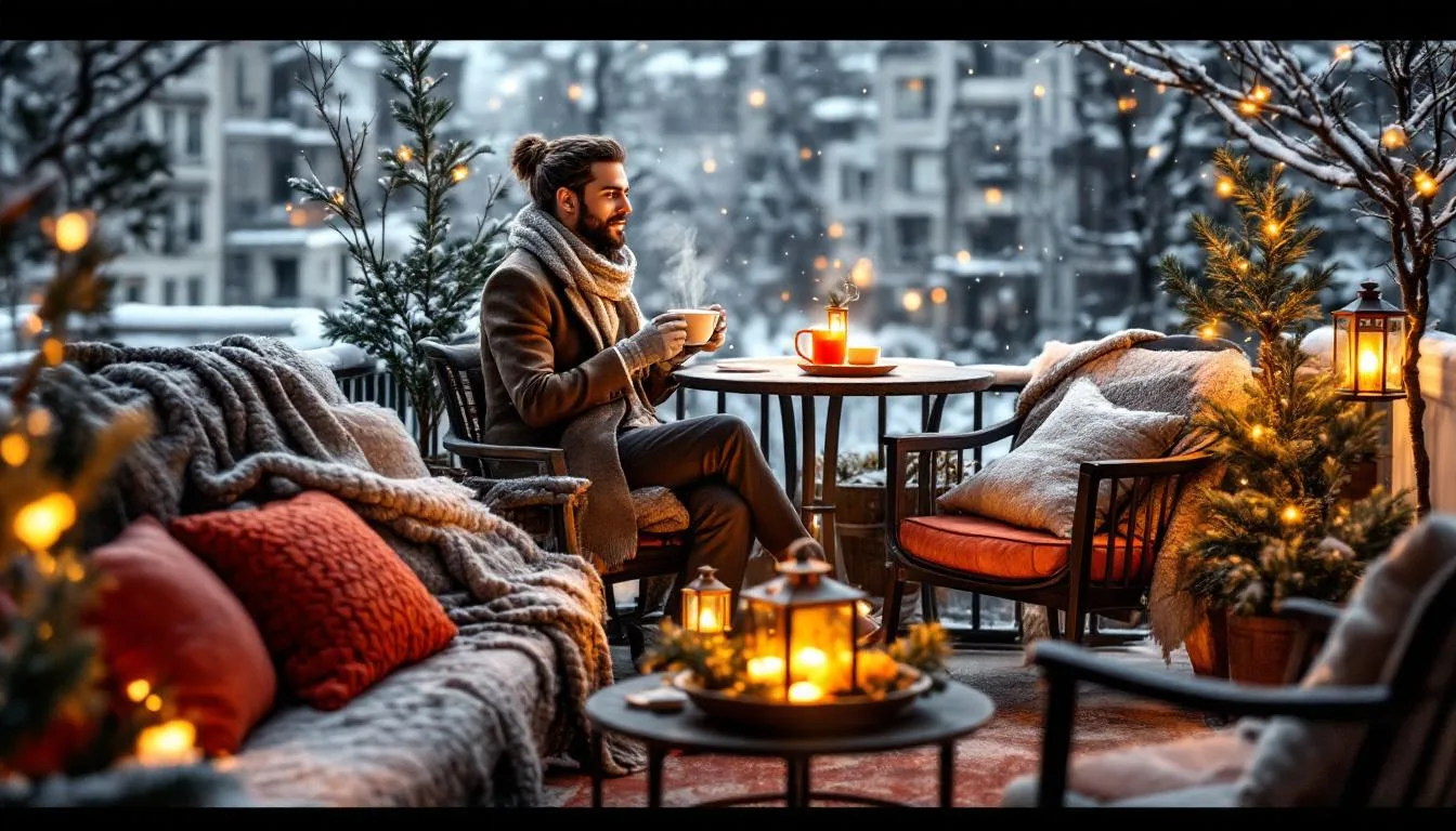 Mały balkon jak dodatkowy salon: 6 sprytnych sposobów, by korzystać z niego nawet zimą