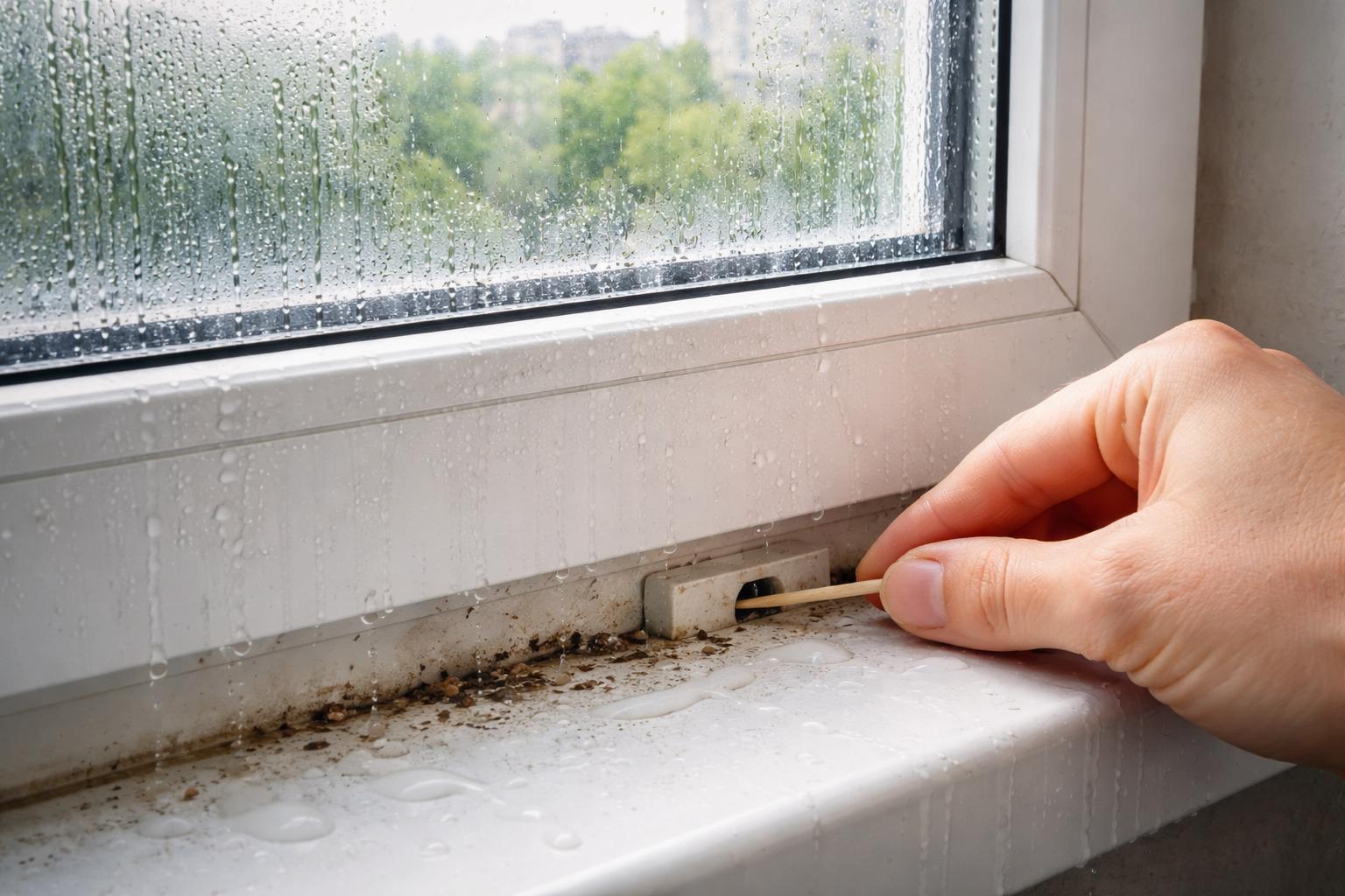 Mały plastikowy korek pod oknem robi z mieszkania saunę