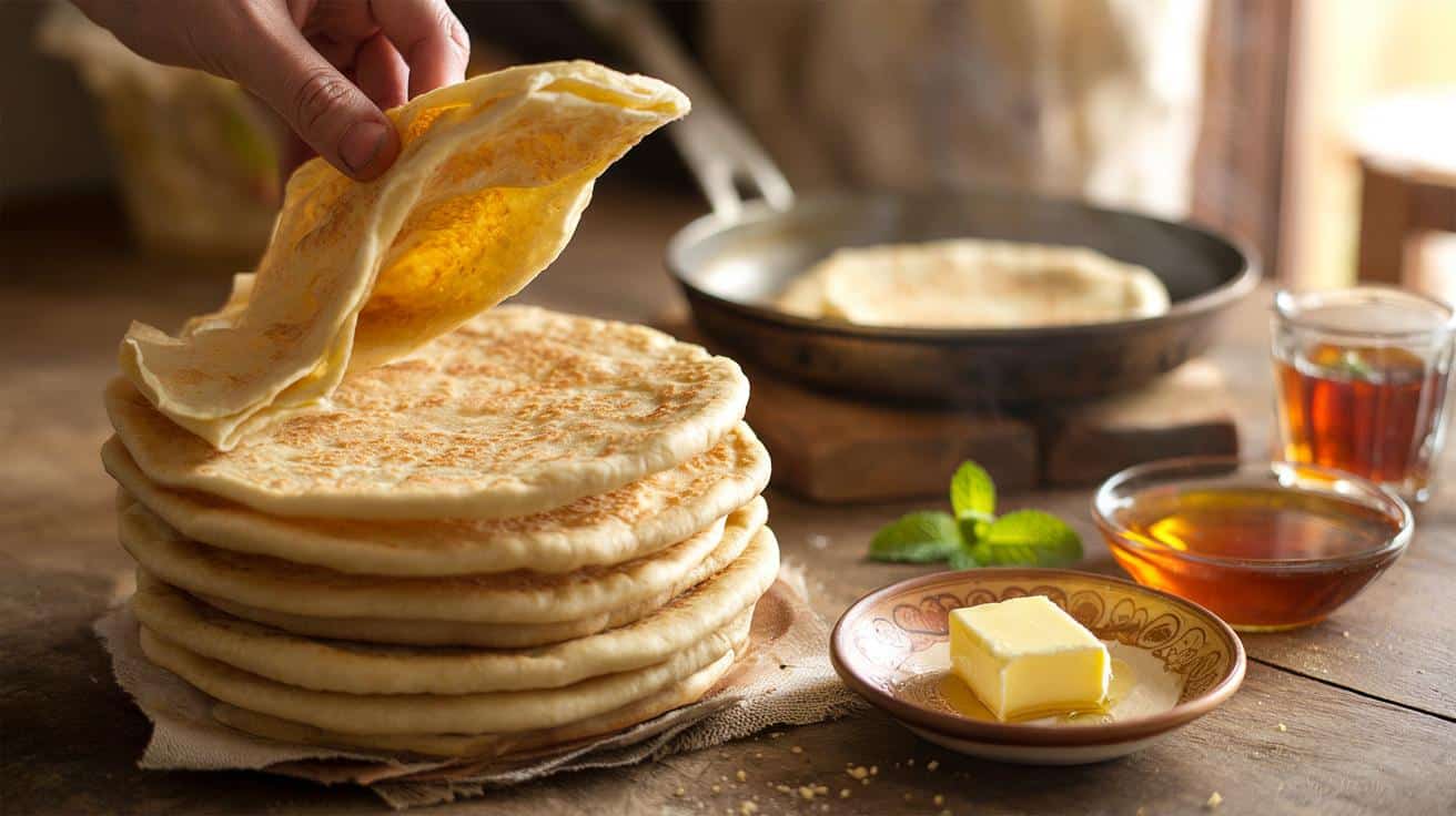 Marokańskie naleśniki msemen: przepis na miękkie ciasto i chrupiące warstwy