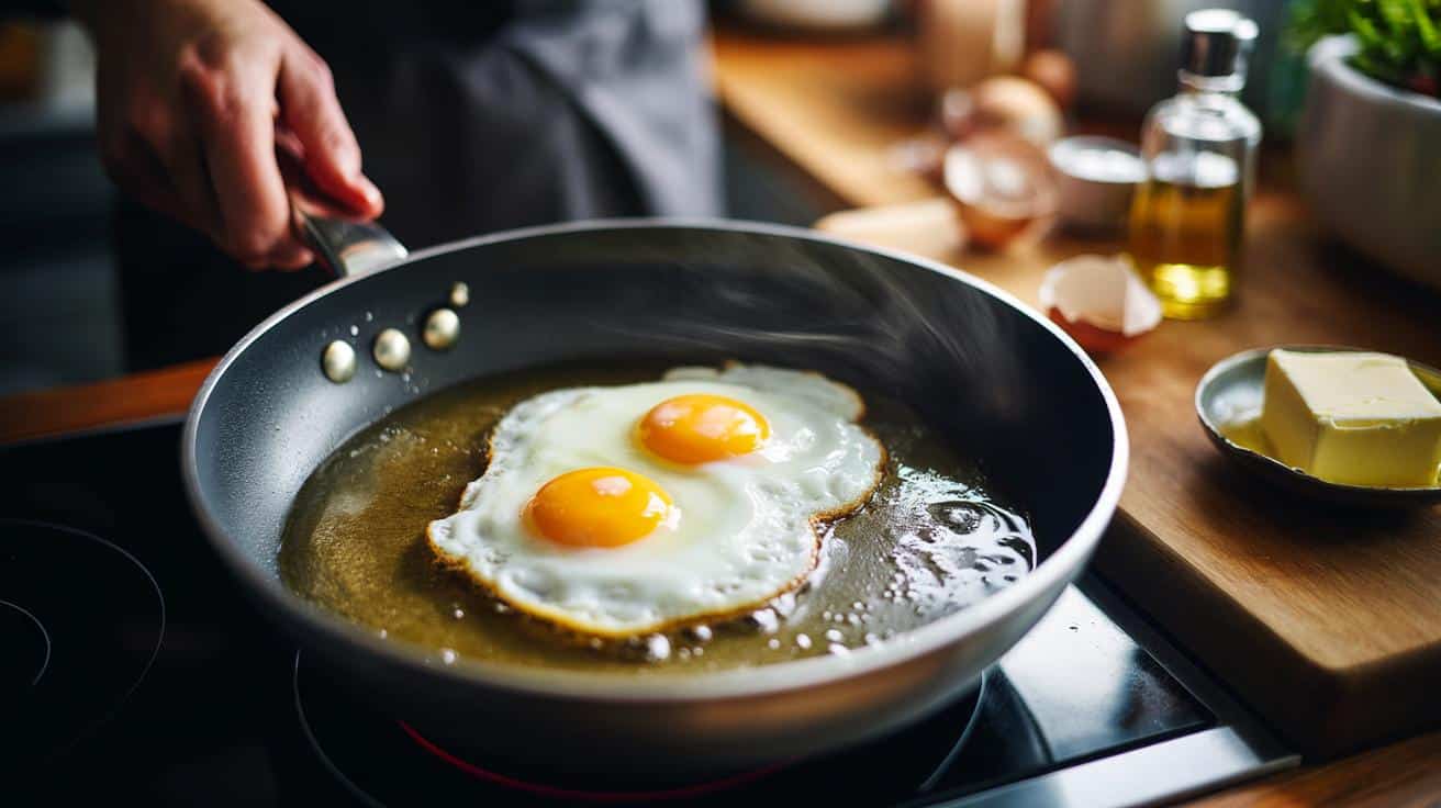 Masło czy olej na patelni? Szef zdradza trik na idealne jajka sadzone