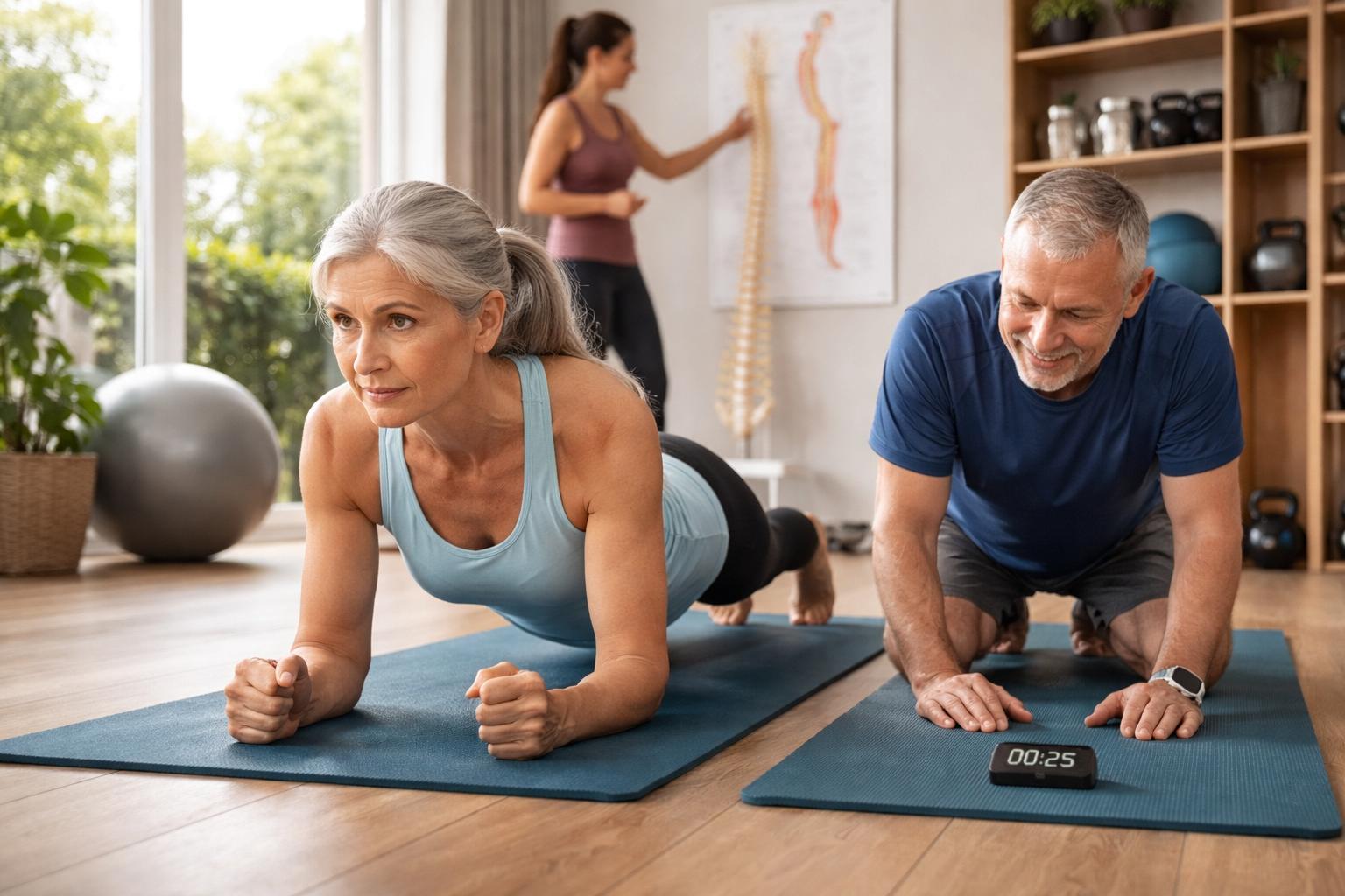 Masz 50+? Tyle naprawdę powinna trwać deska, żeby nie zrujnować kręgosłupa