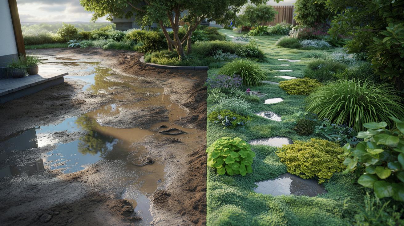 Masz błoto zamiast trawnika? Te 11 roślin zrobi z niego suchą, zieloną alejkę