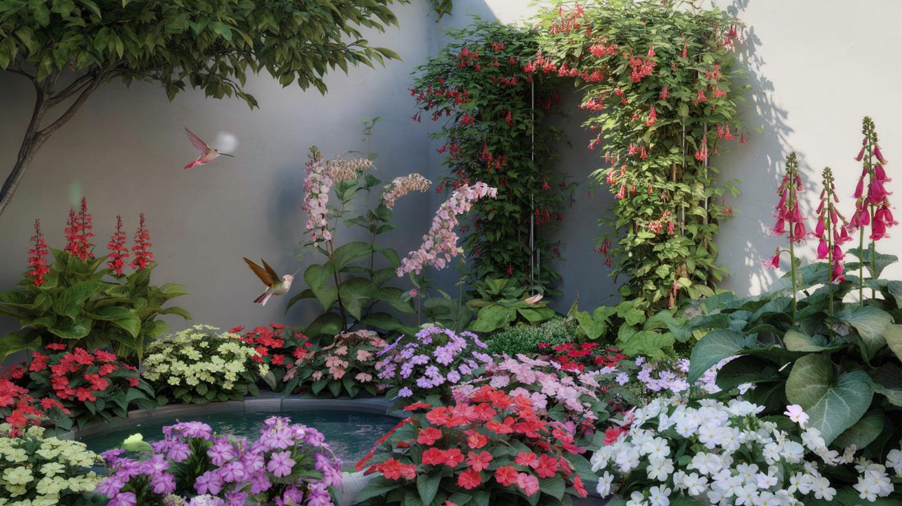 Masz ciemny kąt w ogrodzie? Te 5 roślin zrobi z niego kolorowy azyl dla kolibrów