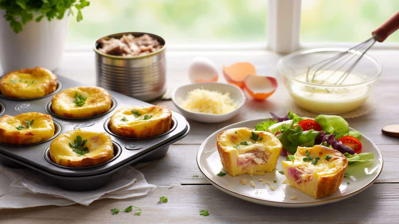 Masz foremkę na muffinki? Zrób te wytrawne mini flaniki z tuńczykiem w 15 minut