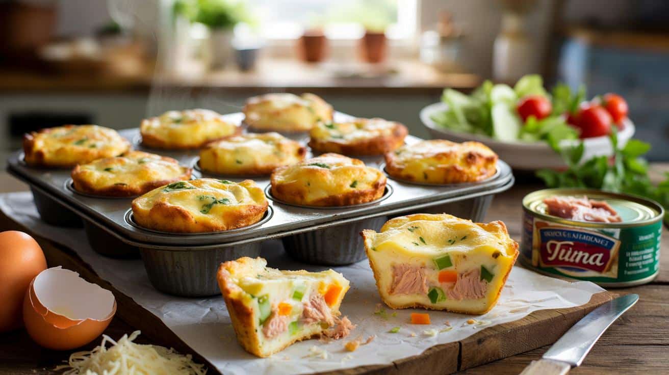 Masz formę do muffinek? Zrób te wytrawne mini zapiekanki z tuńczykiem w 15 minut