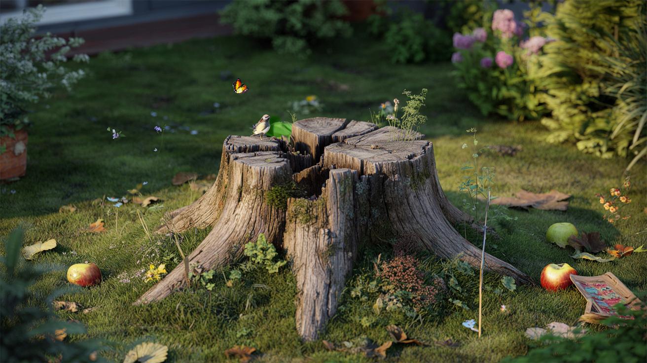 Masz pień po ściętym drzewie w ogrodzie? Eksperci radzą: zostaw go w spokoju