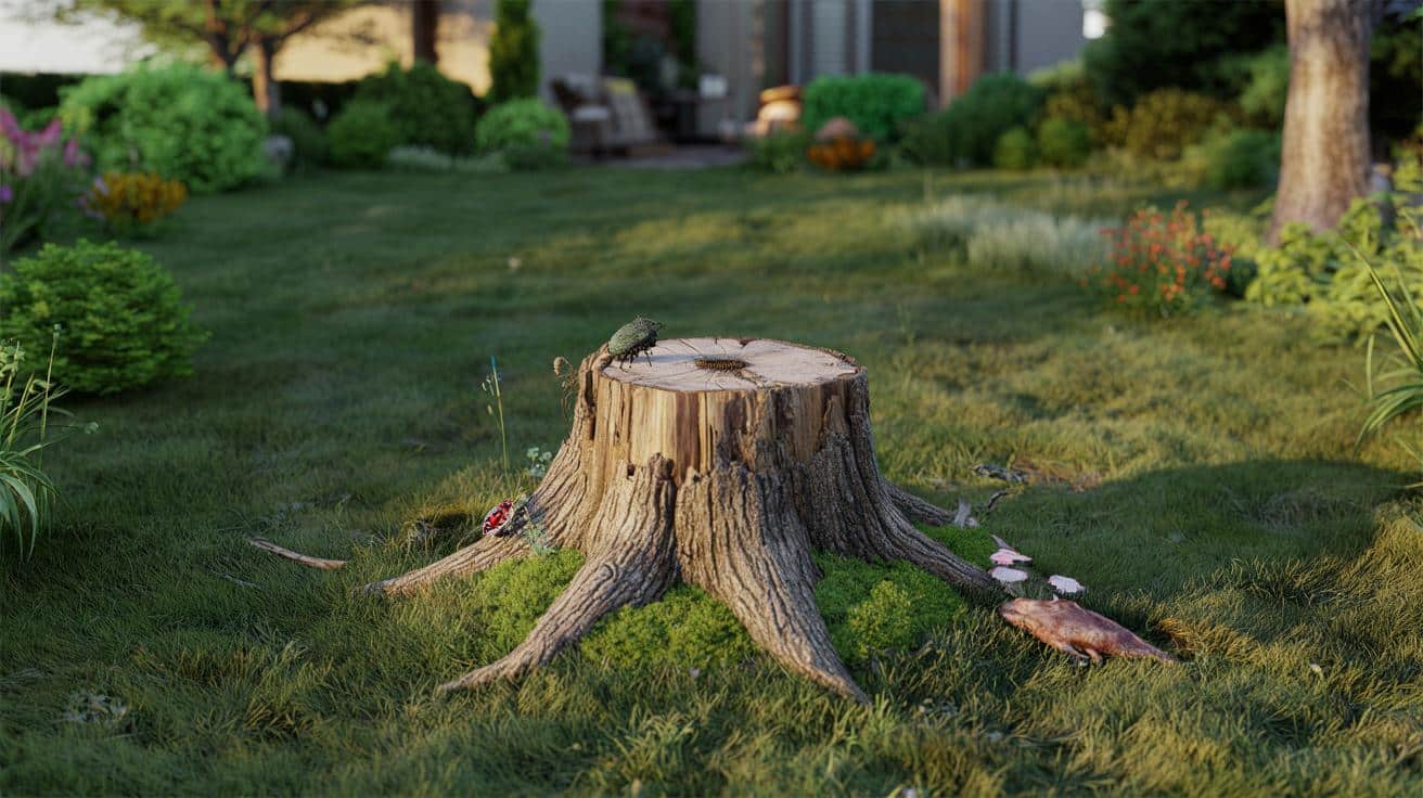 Masz pień po ściętym drzewie w ogrodzie? Lepiej zostaw go w spokoju