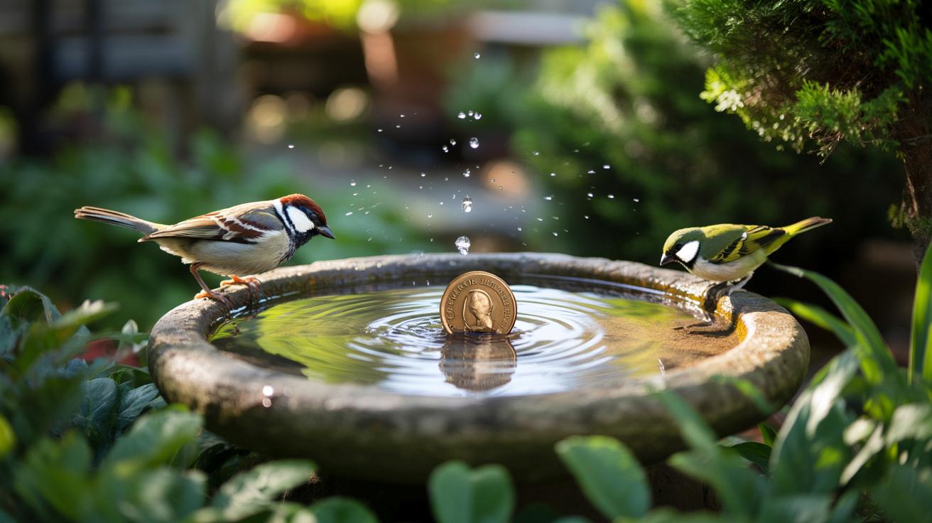 Masz poidełko dla ptaków w ogrodzie? Ten trik z groszem może cię zaskoczyć