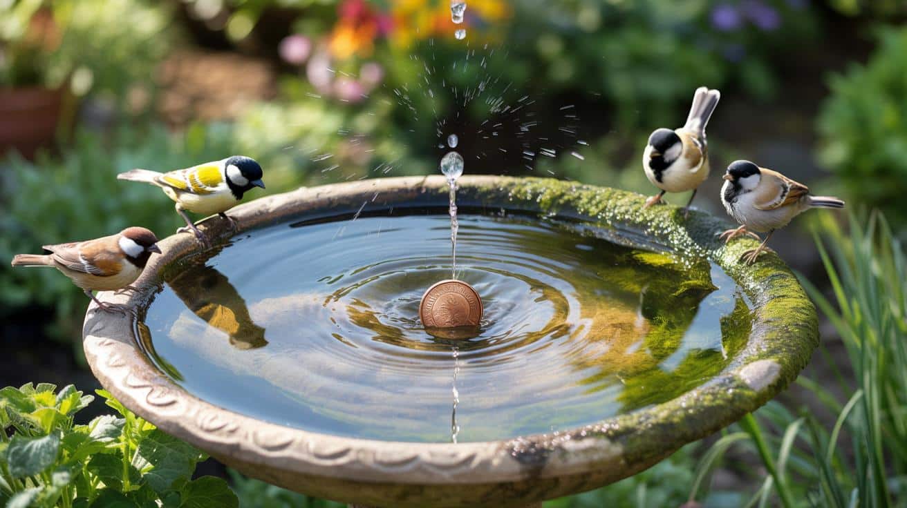 Masz poidełko dla ptaków w ogrodzie? Wrzuć tam jeden grosz