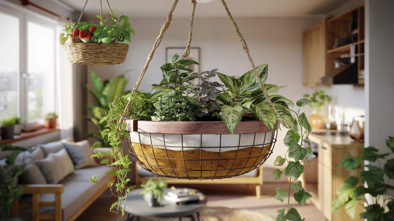 Masz stary kosz na owoce? Zrób z niego wiszący mini ogród